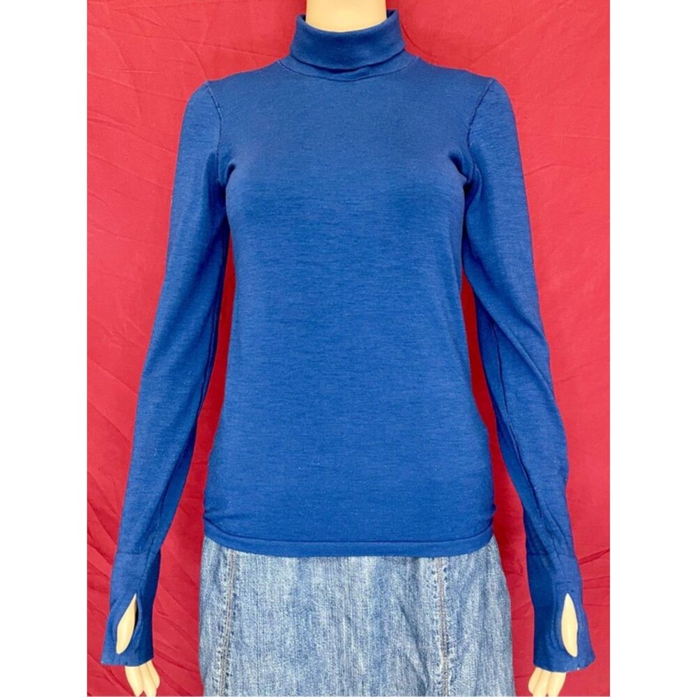 Athleta Foresthill Ascent Seamless Navy Blue Turtleneck XS